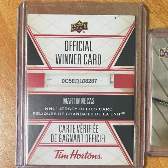 2024-25 Upper Deck Tim Hortons Jerseys #JMN Martin Necas Hockey Card - Picture 3 of 4